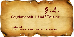 Geyduschek Libériusz névjegykártya